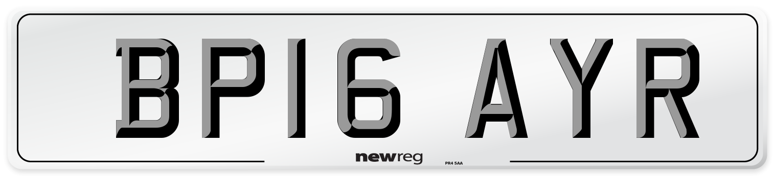 BP16 AYR Number Plate from New Reg